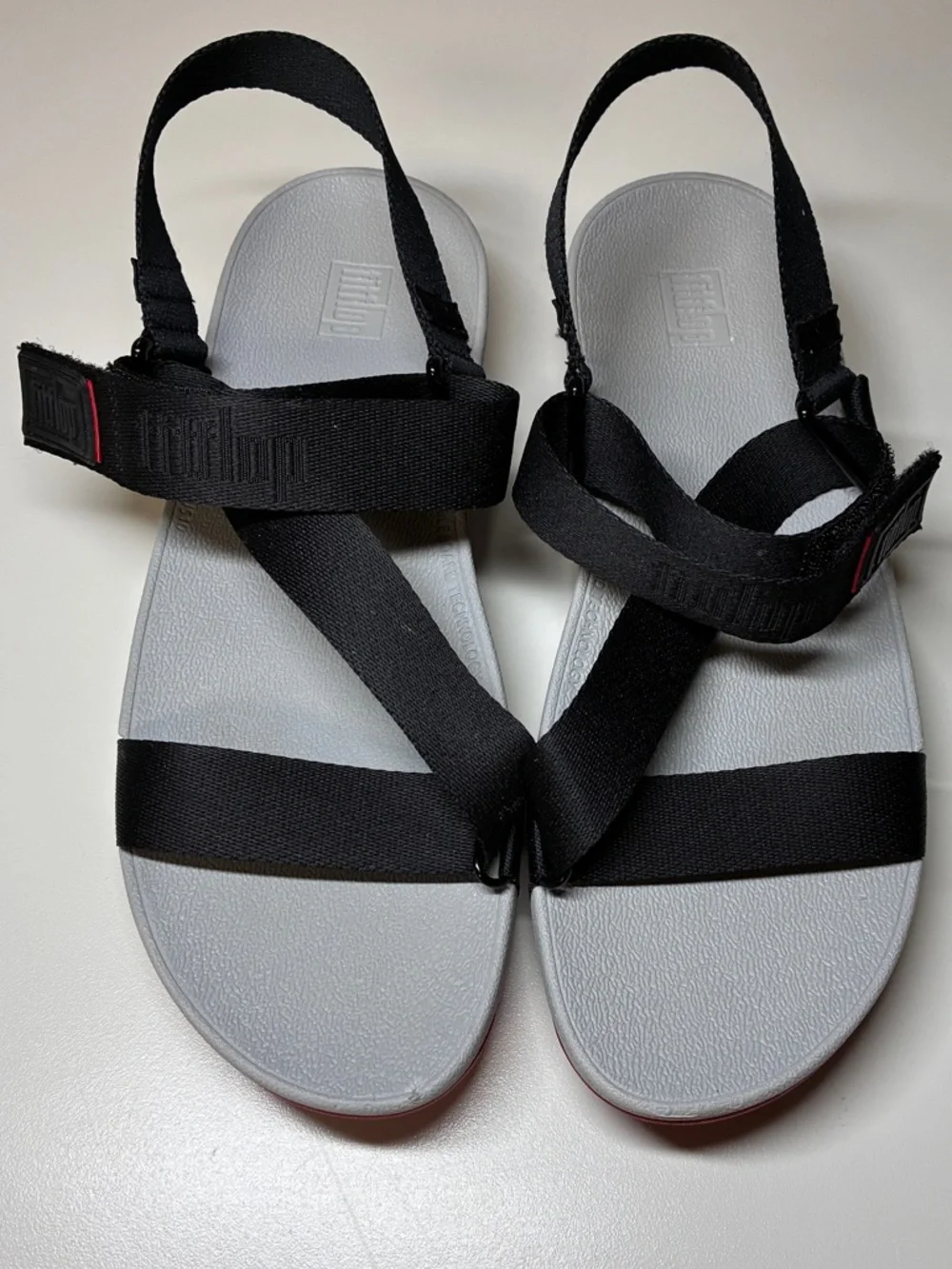 FitFlop Women's Surfa Back-Strap Sandals in Pewter Grey.